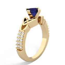 Thumbnail for Sapphire Celtic Knot Engagement 14K Yellow Gold ring R26445SQ - side view