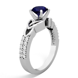Sapphire Celtic Knot Engagement 14K White Gold ring R26446RD