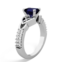 Thumbnail for Sapphire Celtic Knot Engagement 14K White Gold ring R26447EM - side view