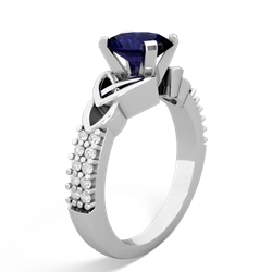 Thumbnail for Sapphire Celtic Knot Engagement 14K White Gold ring R26448VL - side view