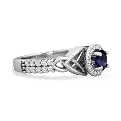 Sapphire Celtic Knot Halo 14K White Gold ring R26445RH