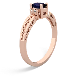 Sapphire Filligree Scroll Oval 14K Rose Gold ring R0812