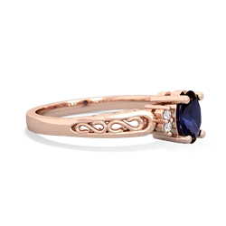 Sapphire Filligree Scroll Oval 14K Rose Gold ring R0812