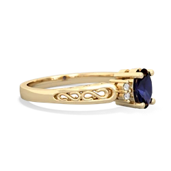 Sapphire Filligree Scroll Oval 14K Yellow Gold ring R0812