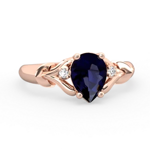 Sapphire Precious Pear 14K Rose Gold ring R0826