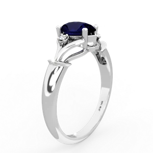 Sapphire Precious Pear 14K White Gold ring R0826
