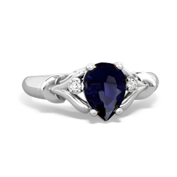 Sapphire Precious Pear 14K White Gold ring R0826