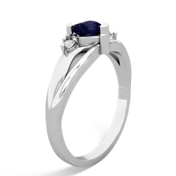 Sapphire Split Band Swirl 14K White Gold ring R2130