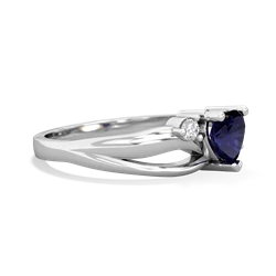 Sapphire Split Band Swirl 14K White Gold ring R2130