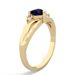 Sapphire Split Band Swirl 14K Yellow Gold ring R2130