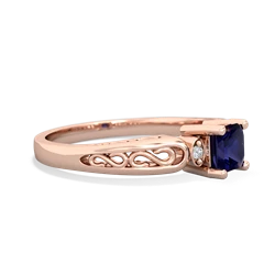 Sapphire Filligree Scroll Square 14K Rose Gold ring R2430