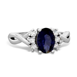 Sapphire Victorian Twist 14K White Gold ring R2497