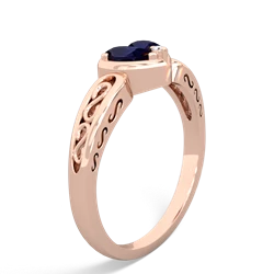 Sapphire Filligree 'One Heart' 14K Rose Gold ring R5070