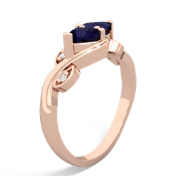 Sapphire Floral Elegance 14K Rose Gold ring R5790