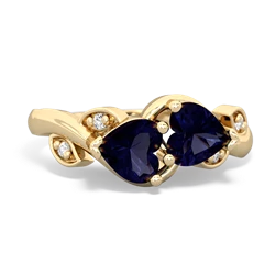 Sapphire Floral Elegance 14K Yellow Gold ring R5790