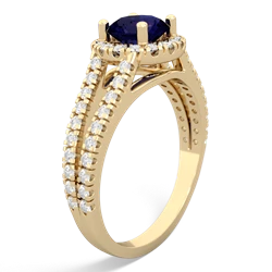 Thumbnail for Sapphire Pave Halo 14K Yellow Gold ring R5490 - side view