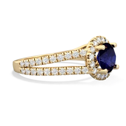 Thumbnail for Sapphire Pave Halo 14K Yellow Gold ring R5490 - hand 1 view