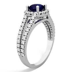 Sapphire Pave Halo 14K White Gold ring R5490