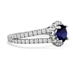 Sapphire Pave Halo 14K White Gold ring R5490