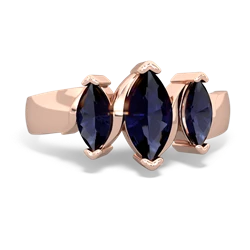 Sapphire Three Peeks 14K Rose Gold ring R2433