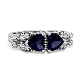 Sapphire Diamond Butterflies 14K White Gold ring R5601