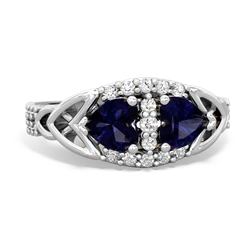 Sapphire Sparkling Celtic Knot 14K White Gold ring R2645