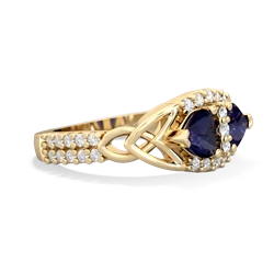 Sapphire Sparkling Celtic Knot 14K Yellow Gold ring R2645