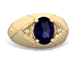 Sapphire Men's Crossroads 14K Yellow Gold ring R0361