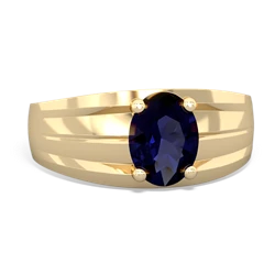 Thumbnail for Sapphire Men's 14K Yellow Gold ring R0363 - top view