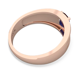 Sapphire Men's Two Lane 14K Rose Gold ring R0363