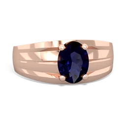 Sapphire Men's Two Lane 14K Rose Gold ring R0363