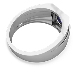 Thumbnail for Sapphire Men's 14K White Gold ring R0480 - front view