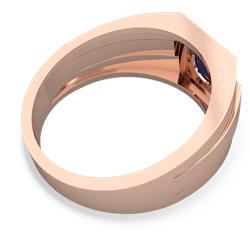 Sapphire Men's Squared Circle 14K Rose Gold ring R0480