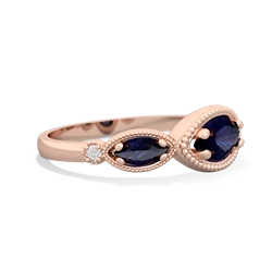 Sapphire Milgrain Marquise 14K Rose Gold ring R5700