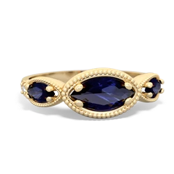 Sapphire Milgrain Marquise 14K Yellow Gold ring R5700