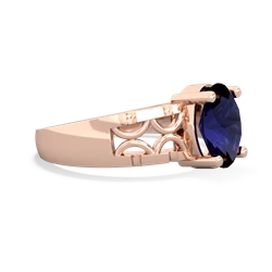 Sapphire Art Deco Filigree 14K Rose Gold ring R2322