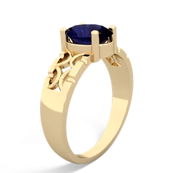 Sapphire Art Deco Filigree 14K Yellow Gold ring R2322