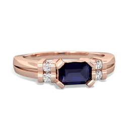 Sapphire Art Deco East-West 14K Rose Gold ring R2590