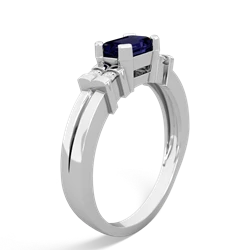 Sapphire Art Deco East-West 14K White Gold ring R2590