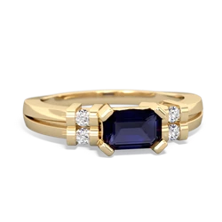 Sapphire Art Deco East-West 14K Yellow Gold ring R2590