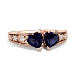 Sapphire Heart To Heart 14K Rose Gold ring R3342