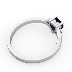 Sapphire Delicate Heart 14K White Gold ring R0203