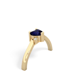 Sapphire Delicate Heart 14K Yellow Gold ring R0203
