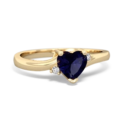 Sapphire Delicate Heart 14K Yellow Gold ring R0203