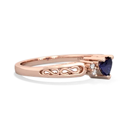 Sapphire Filligree Scroll Heart 14K Rose Gold ring R2429