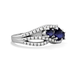 Sapphire Three Stone Aurora 14K White Gold ring R3080