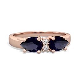 Sapphire Pear Bowtie 14K Rose Gold ring R0865