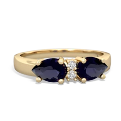 Sapphire Pear Bowtie 14K Yellow Gold ring R0865