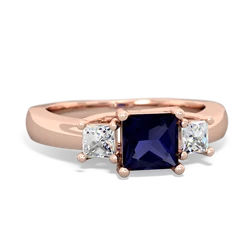 Thumbnail for Sapphire Three Stone Trellis 14K Rose Gold ring R4015 - top view