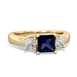 Sapphire Three Stone Trellis 14K Yellow Gold ring R4015